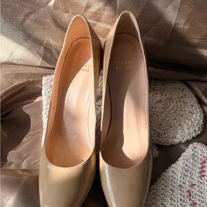 Stuart Weitzman Nude Patent Leather platform Heels size 8